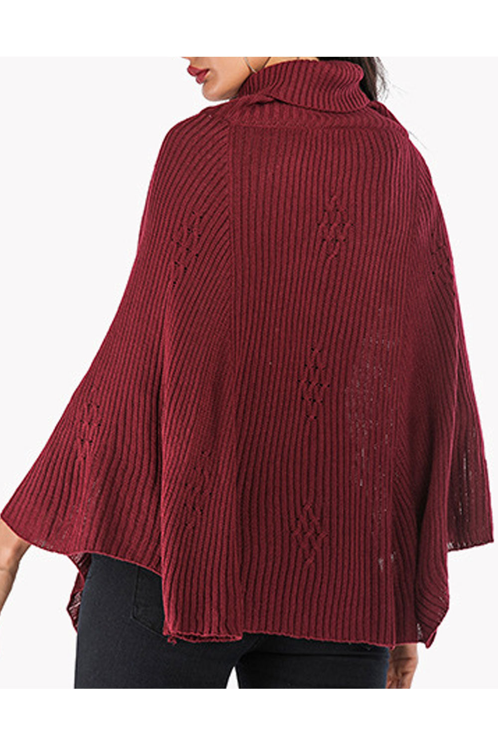 Women Warm Turtle Neck Bat Sleeve Classy Solid Colored Winter Fashion Pullover Sweater