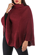 Women Warm Turtle Neck Bat Sleeve Classy Solid Colored Winter Fashion Pullover Sweater