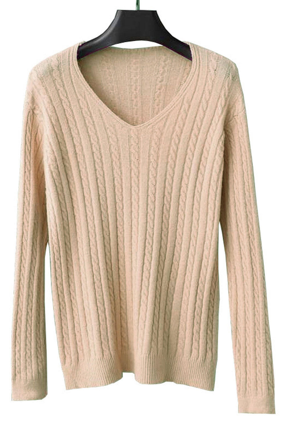 Women Stretchable & Warm Long Sleeve Restful V-Neck Splendid Solid Colored Winter Sweater
