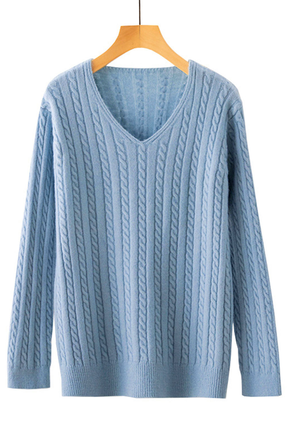 Women Stretchable & Warm Long Sleeve Restful V-Neck Splendid Solid Colored Winter Sweater