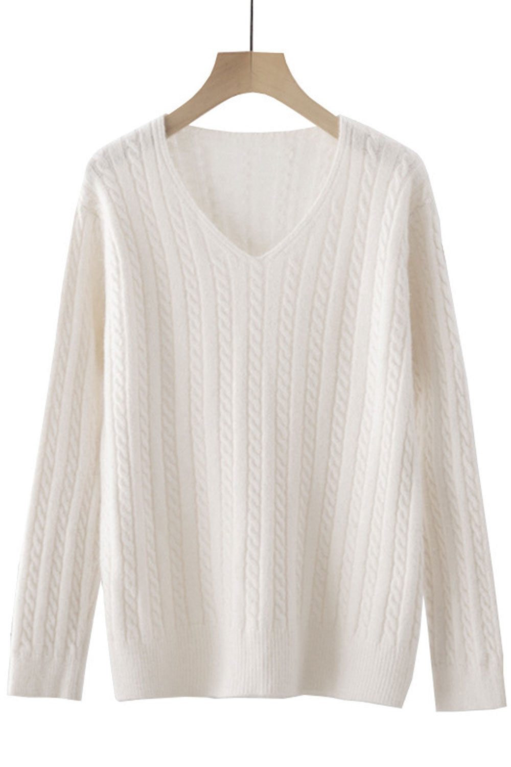 Women Stretchable & Warm Long Sleeve Restful V-Neck Splendid Solid Colored Winter Sweater