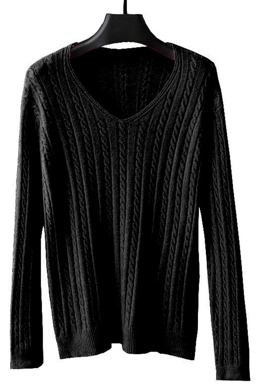 Women Stretchable & Warm Long Sleeve Restful V-Neck Splendid Solid Colored Winter Sweater