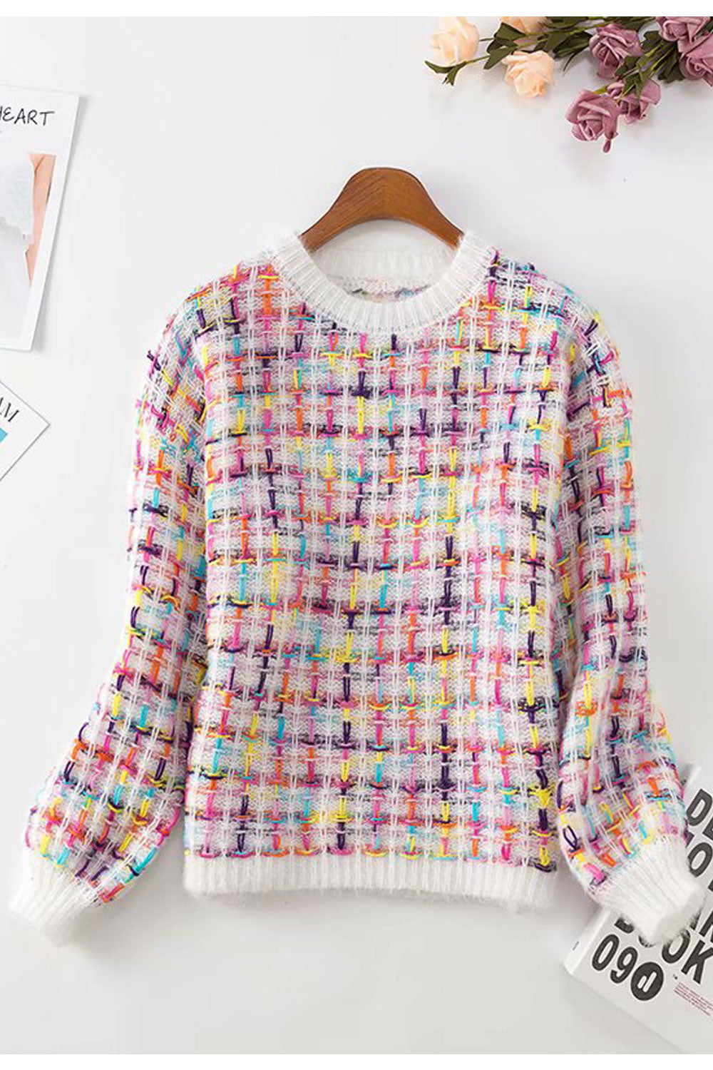 Women Winter Pullover Styled Thick Long Sleeve Tremendous Printed Pattern Windbreaker Sweater