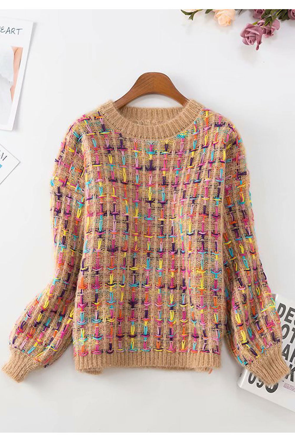 Women Winter Pullover Styled Thick Long Sleeve Tremendous Printed Pattern Windbreaker Sweater