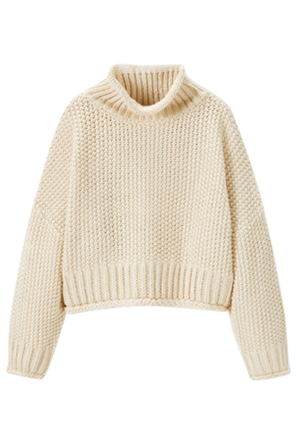 Women Durable & Knitted Loose Long Sleeve Trendy Solid Colored Turtle Neck Winter Sweater