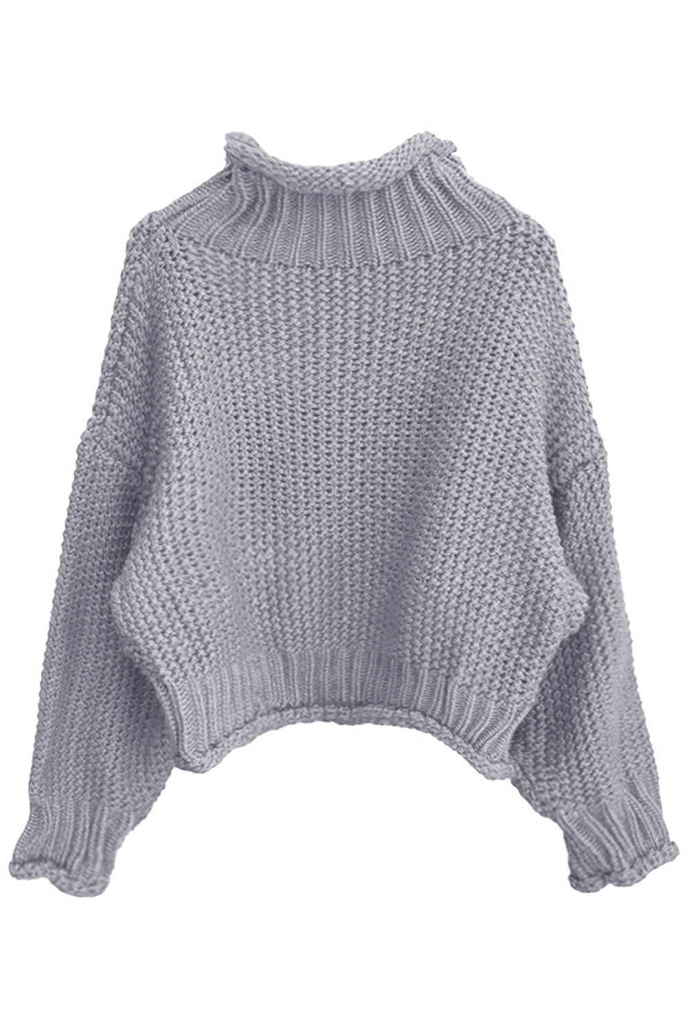 Women Durable & Knitted Loose Long Sleeve Trendy Solid Colored Turtle Neck Winter Sweater