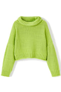 Women Durable & Knitted Loose Long Sleeve Trendy Solid Colored Turtle Neck Winter Sweater