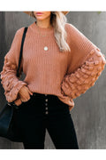 Women Winter Loose Warm Long Sleeve Easy Round Neck Massive Solid Colored Casual Sweater