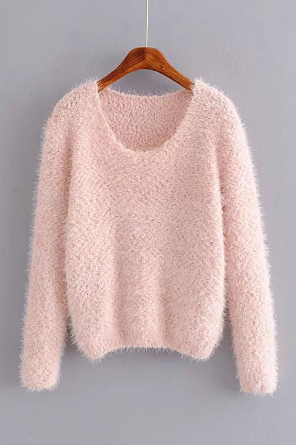 Women Knitted Long Sleeve Winter Pullover Fashion Splendid Solid Colored Weekend Sweater