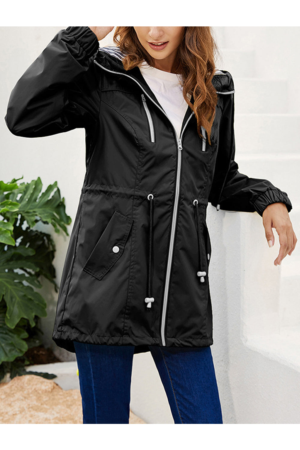 Women Fabulous Solid Colored Winter Fashion Long Sleeve Pockets Designed Zipper Casual Jacket