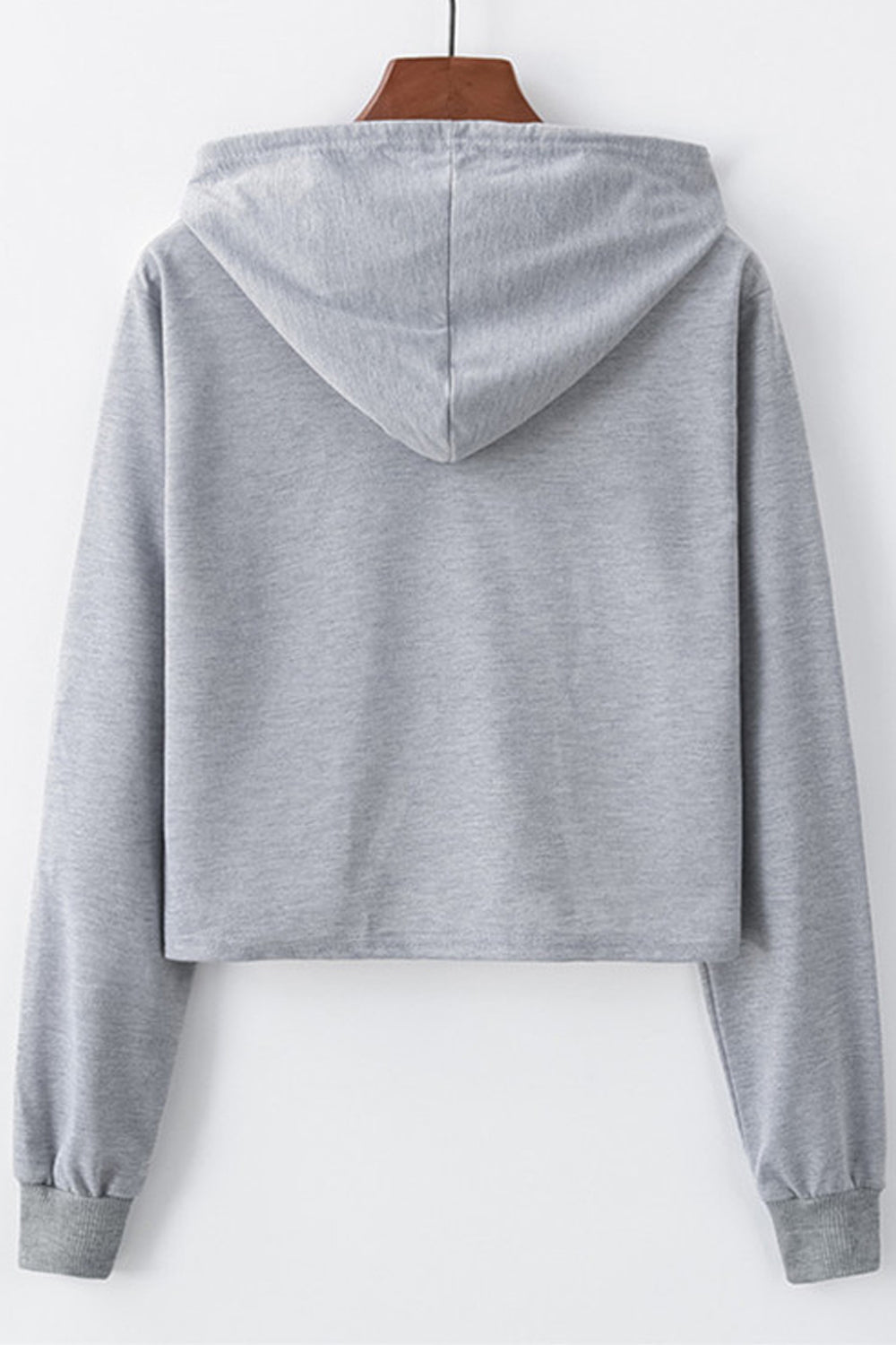 Women Beautiful Printed Ribbed Long Sleeve Hooded Neck Pullover Winter Casual Hoodie