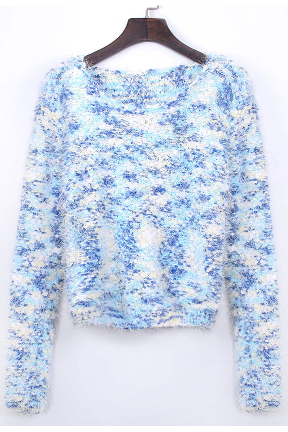 Women Lovely Solid Colored Stretchable Knitted Long Sleeve Short Winter Fashion Pullover Sweater
