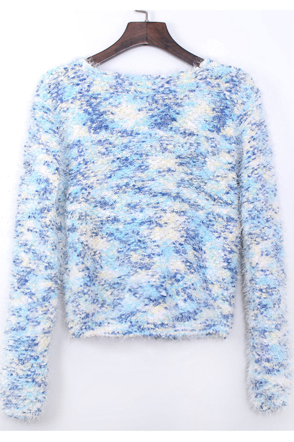 Women Lovely Solid Colored Stretchable Knitted Long Sleeve Short Winter Fashion Pullover Sweater