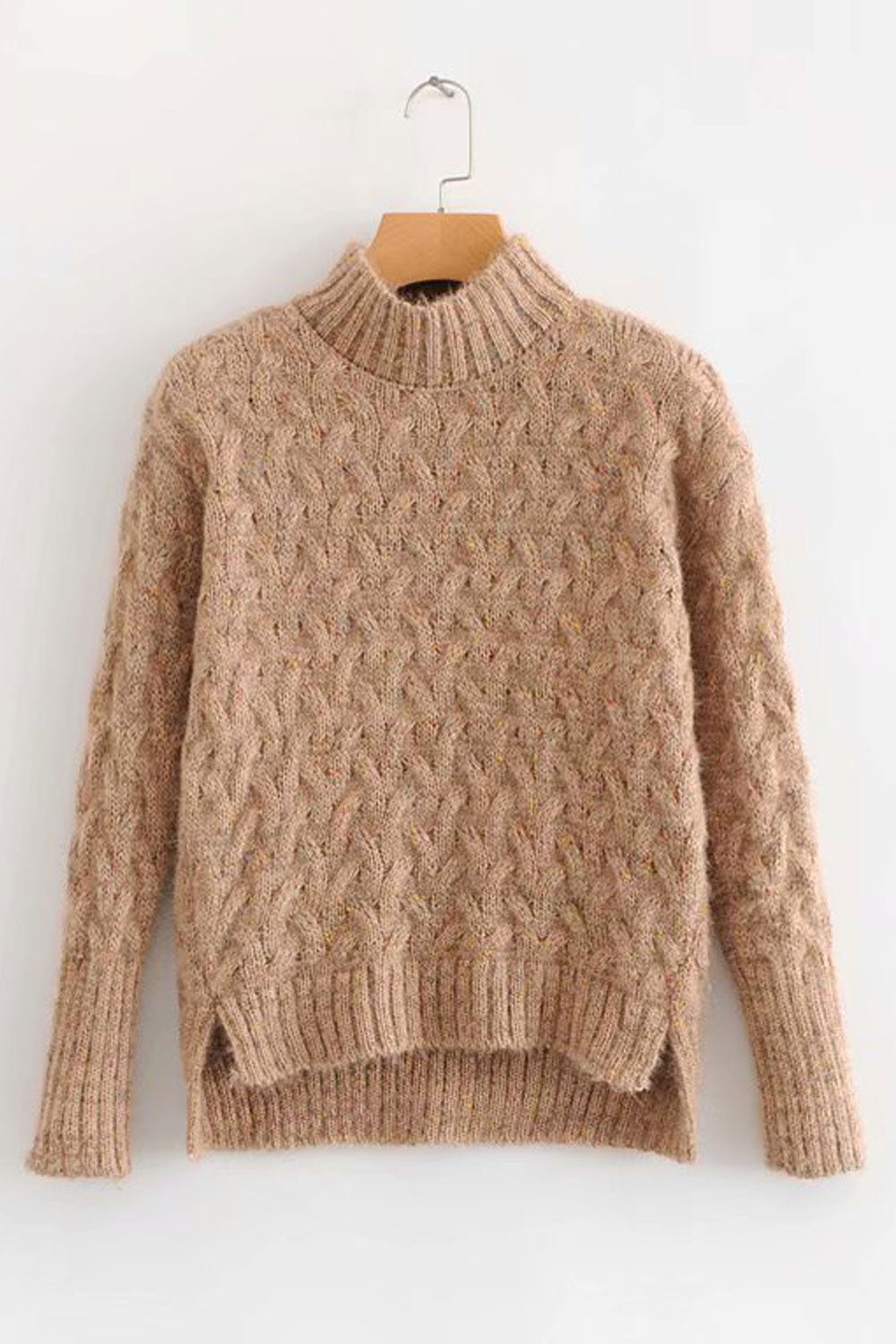 Women Comfortable Half Turtle Neck Warm Long Sleeve Superb Solid Colored Casual Sweater