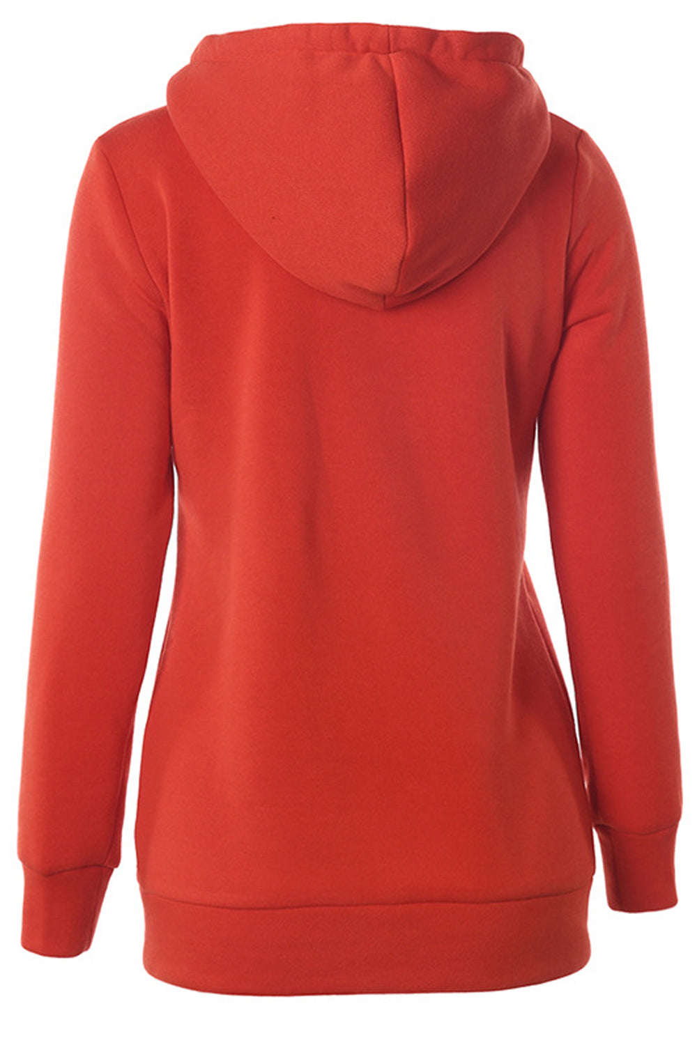 Women Beautiful Solid Colored Reliable Ribbed Cuff Zip Up Drawstring Hooded Neck Casual Jacket