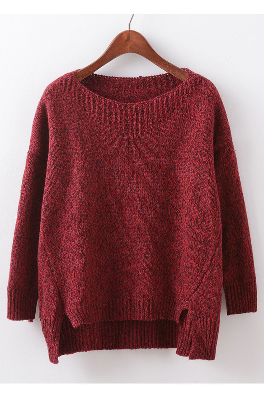 Women Lovely Solid Colored Windproof Long Sleeve Winter Pullover Weekend Sweater