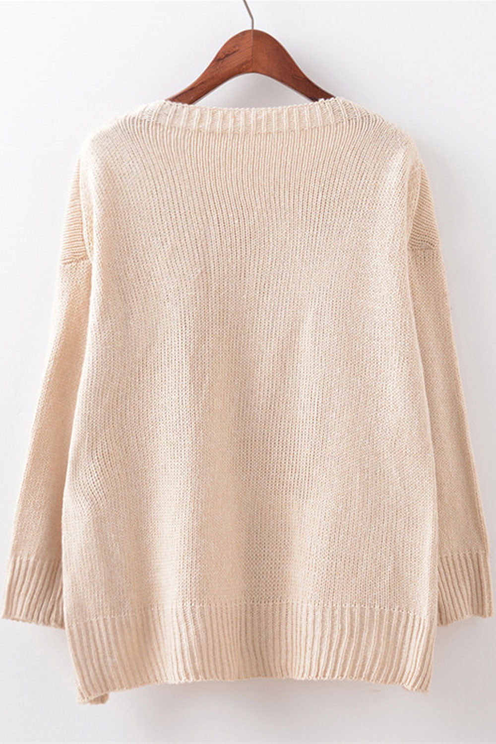 Women Lovely Solid Colored Windproof Long Sleeve Winter Pullover Weekend Sweater