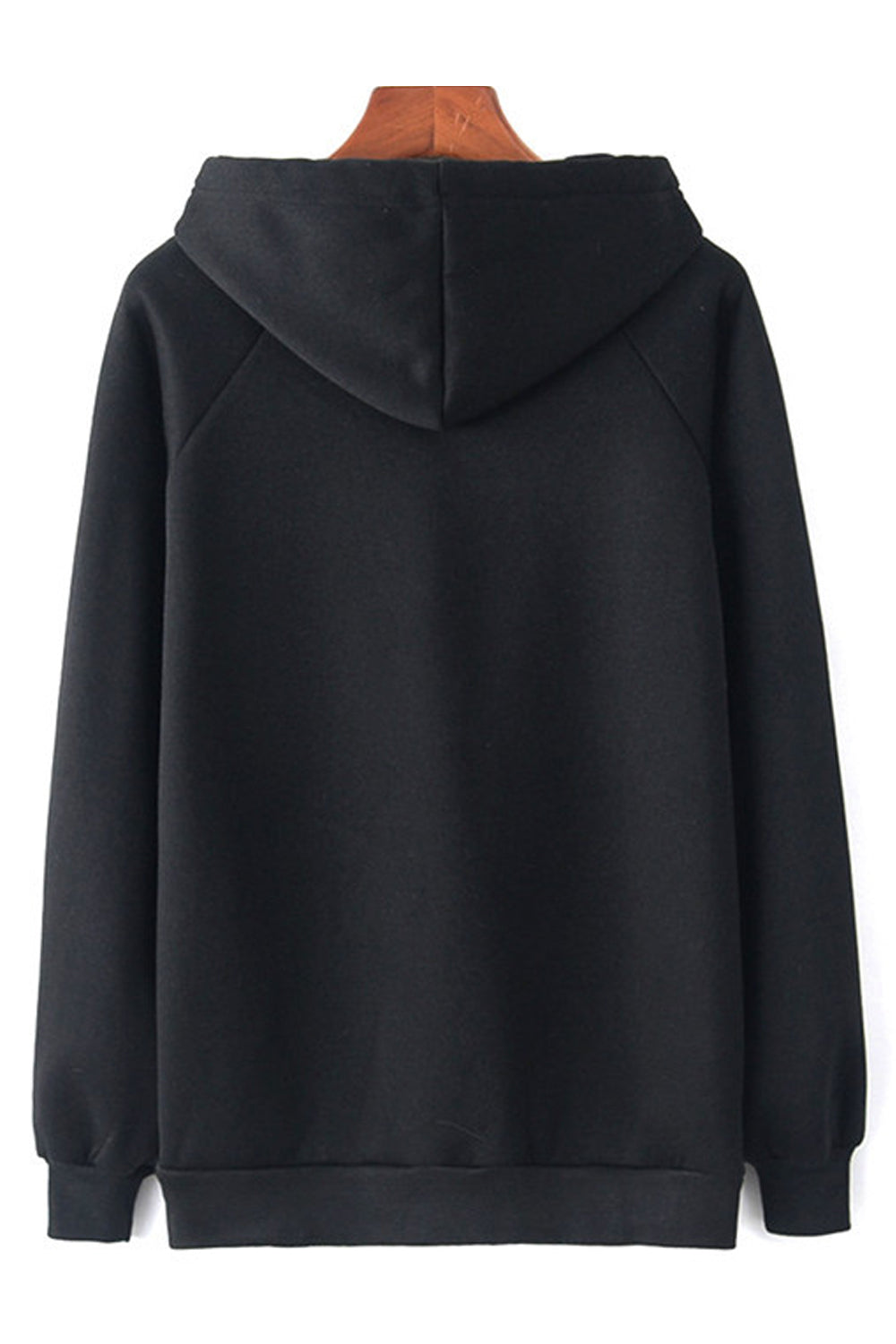 Women Modern Print Pattern Drawstring Hooded Neck Ribbed Long Sleeve Winter Casual Hoodie