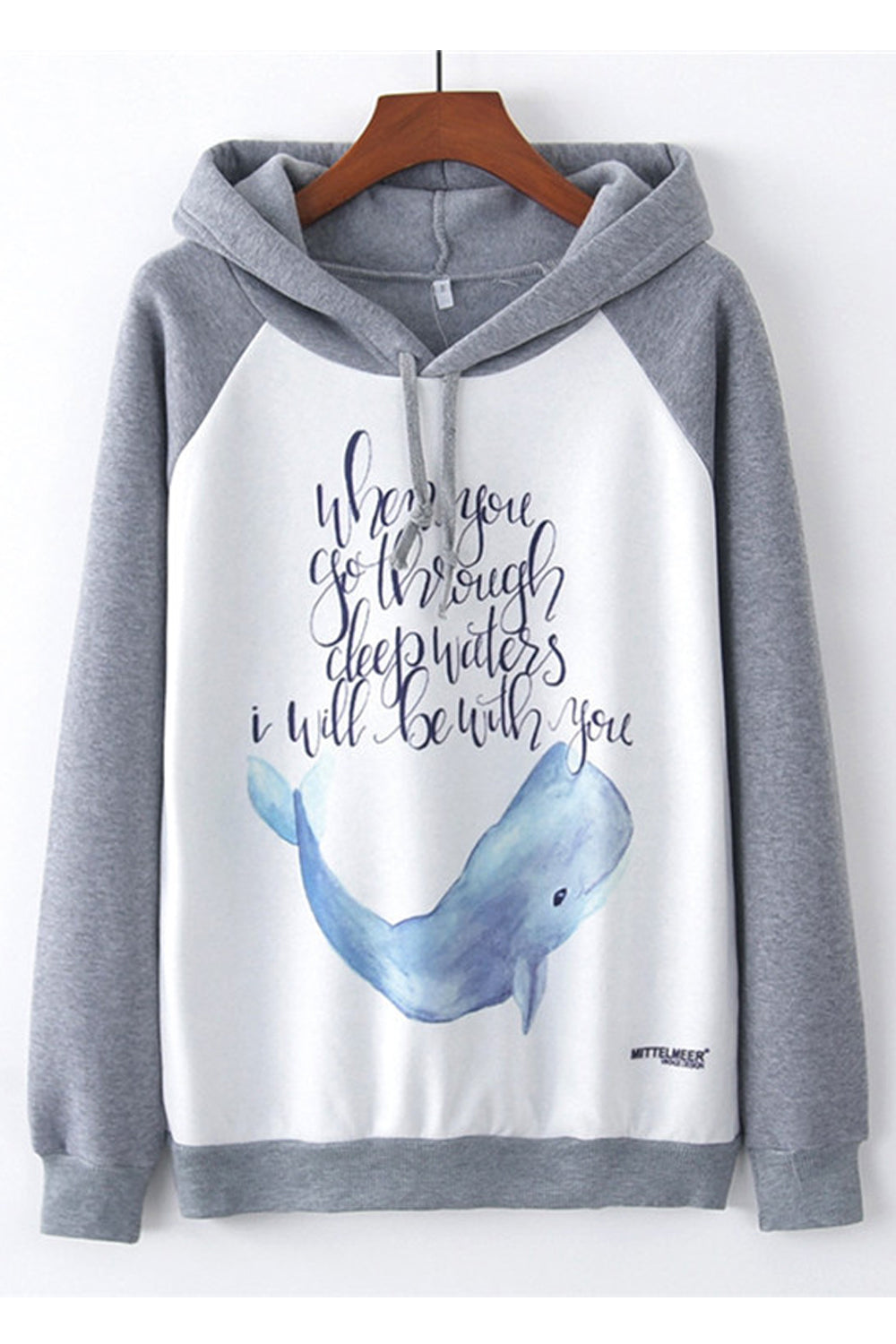 Women Exceptional Letter Pattern Drawstring Hooded Neck Pullover Winter Casual Hoodie