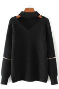 Women Stylish V-Neck Thick & Stretchable Long Sleeve Winter Casual Sweater