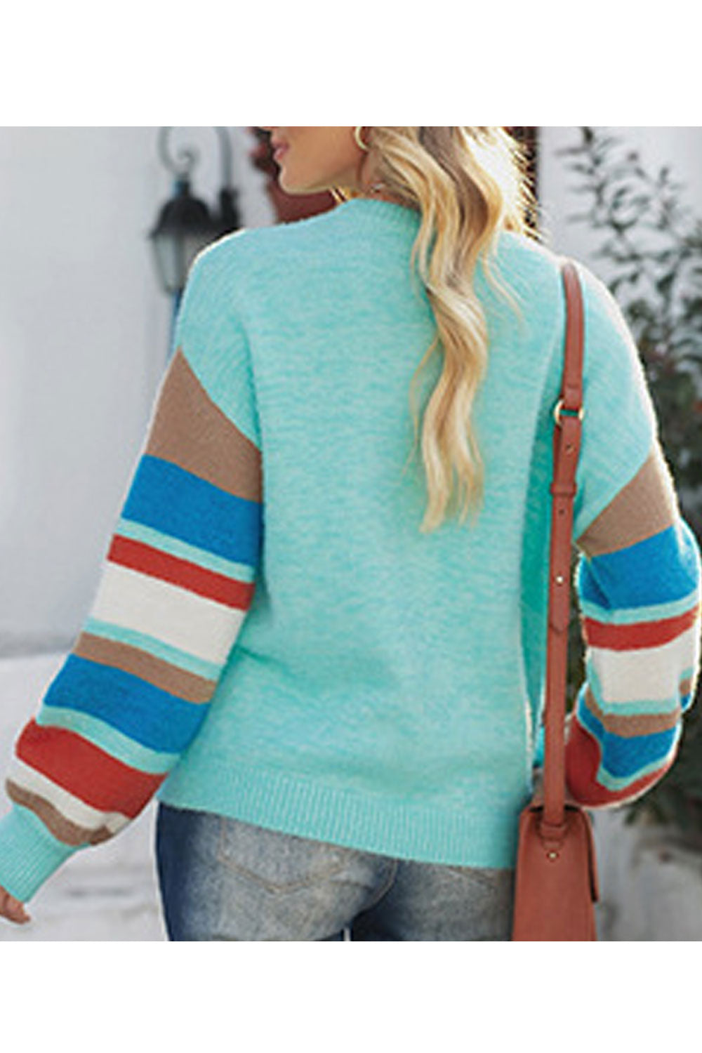 Women Windbreaker Long Sleeve Reliable Round Neck Elegent Solid Colored Winter Warm Sweater