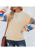 Women Windbreaker Long Sleeve Reliable Round Neck Elegent Solid Colored Winter Warm Sweater