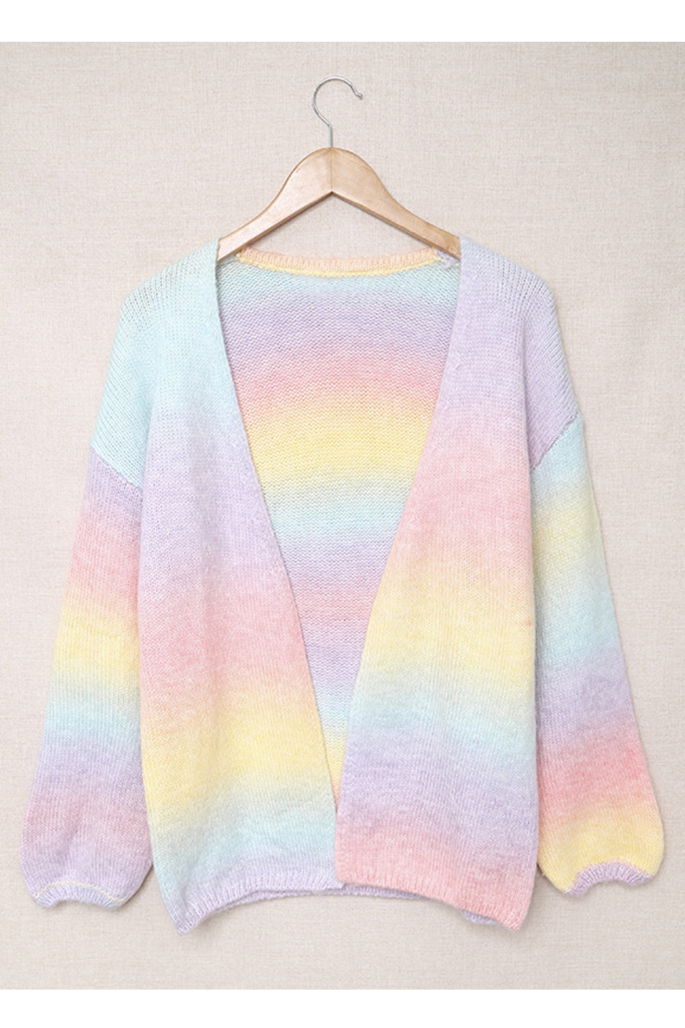 Women Lovely Mulitcolor Front Open Long Sleeve Restful Loose Fit Fashionic Winter Cardigan