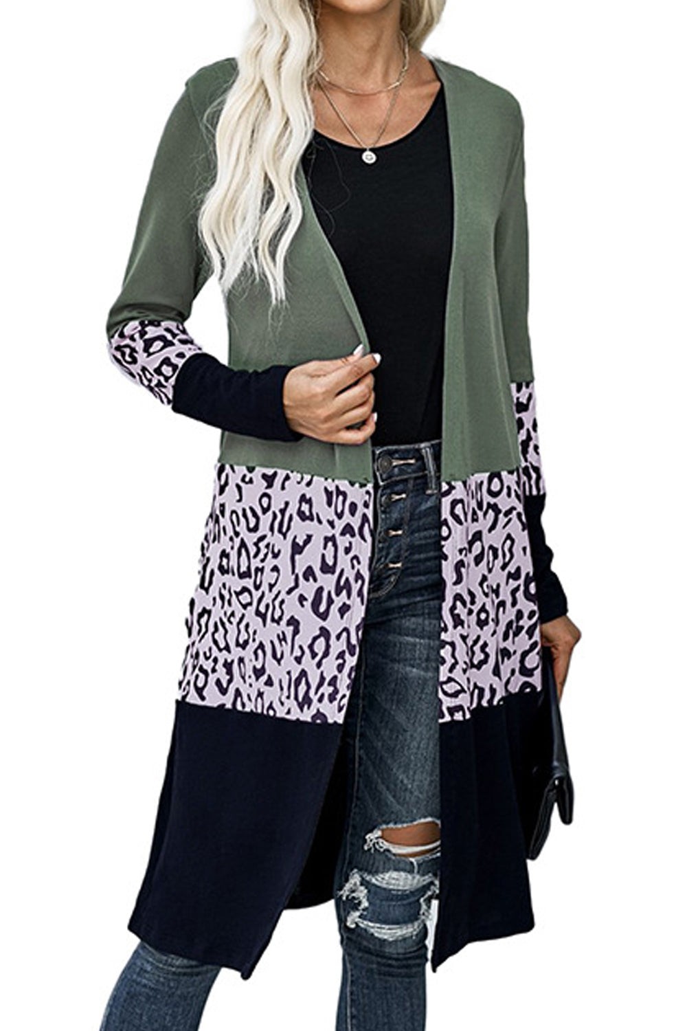 Women Stylish Cmaouflage Print Cozy Long Sleeve Loose Fit fashionic Winter Cardigan