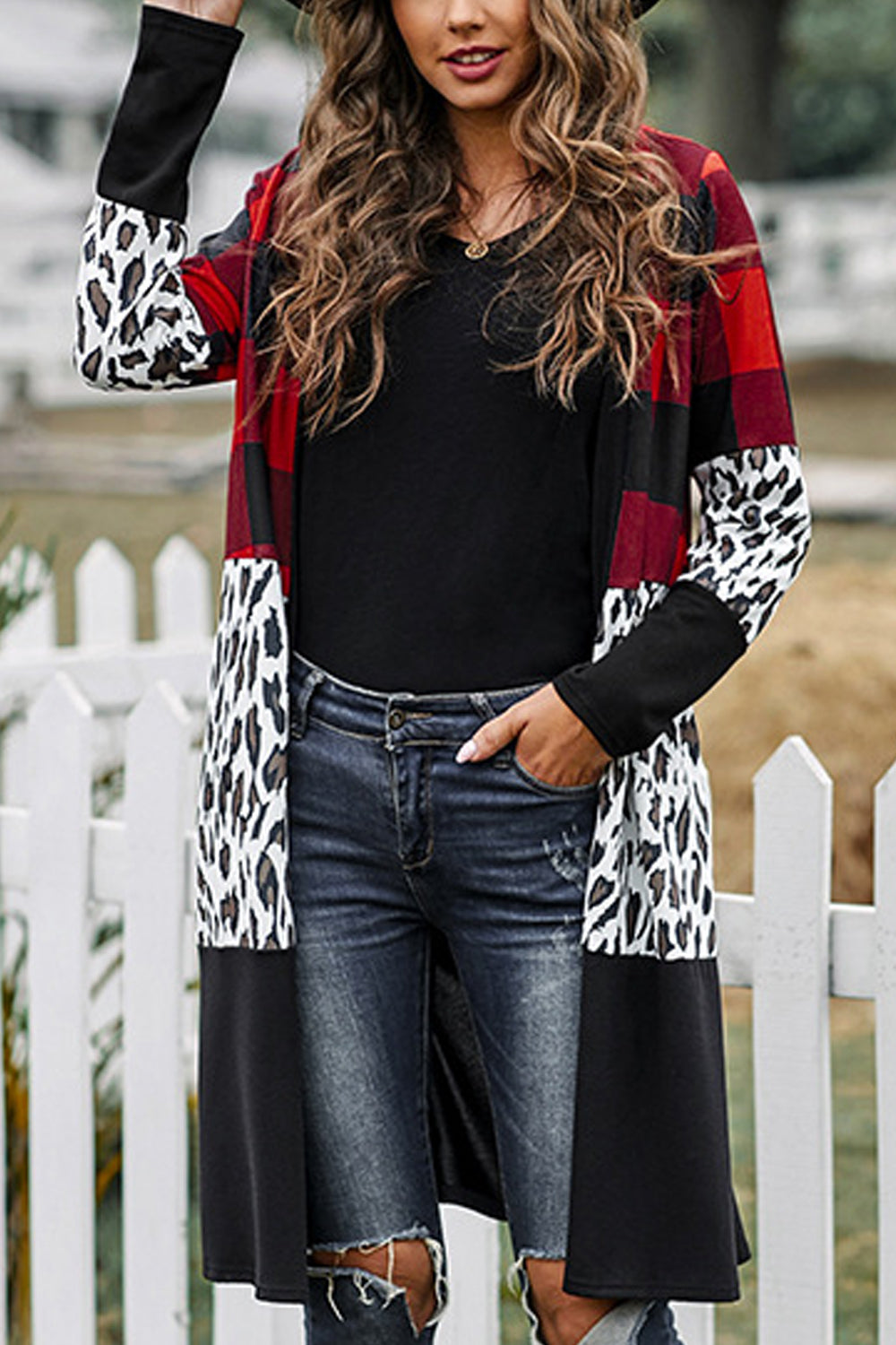 Women Stylish Cmaouflage Print Cozy Long Sleeve Loose Fit fashionic Winter Cardigan