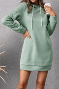 Women Lovely Solid Colored Comfortable Long Sleeve Durable Drawstring Mid-Length Hoodie