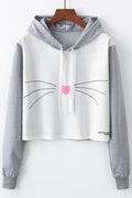 Women Fabulous Printed Pattern Restful Long Sleeve Durable Drawstring Casual Pullover Hoodie