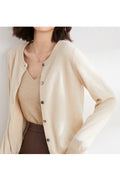 Women Lovely & Comfy V-Neck Button Closure Restful Long Sleeve Knitted Winter Cardigan