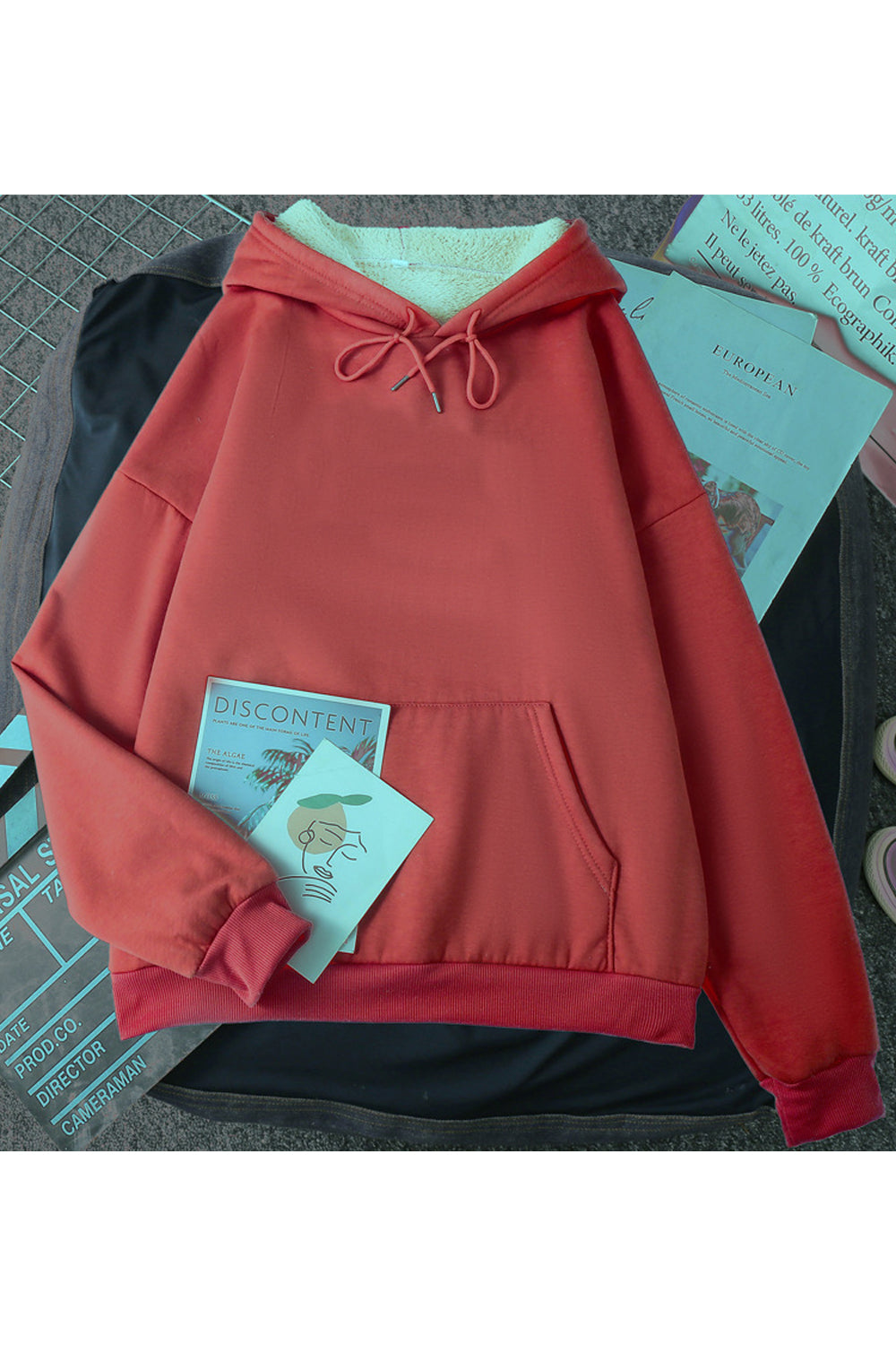 Women Fantastic Solid Colored Loose Long Sleeve Thick & Warm Winter Weekend Hoodie
