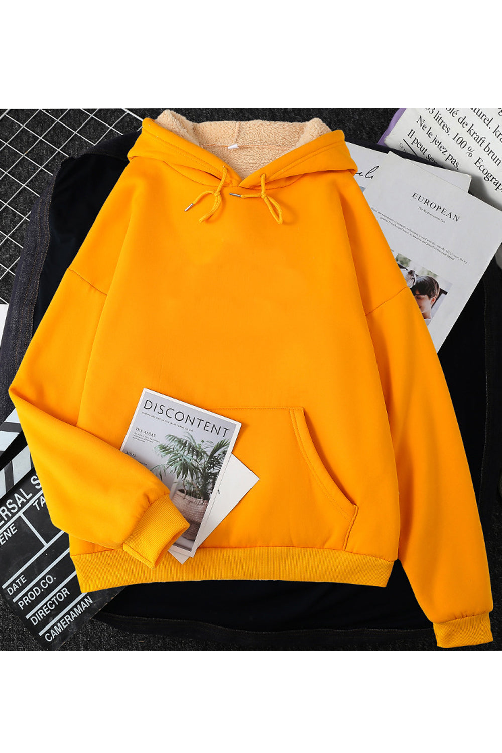 Women Fantastic Solid Colored Loose Long Sleeve Thick & Warm Winter Weekend Hoodie