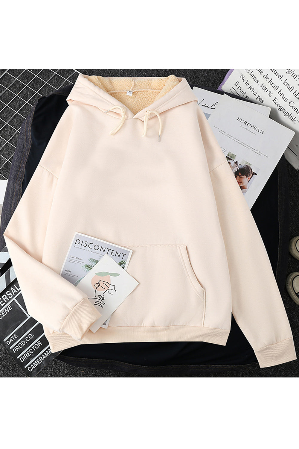 Women Fantastic Solid Colored Loose Long Sleeve Thick & Warm Winter Weekend Hoodie
