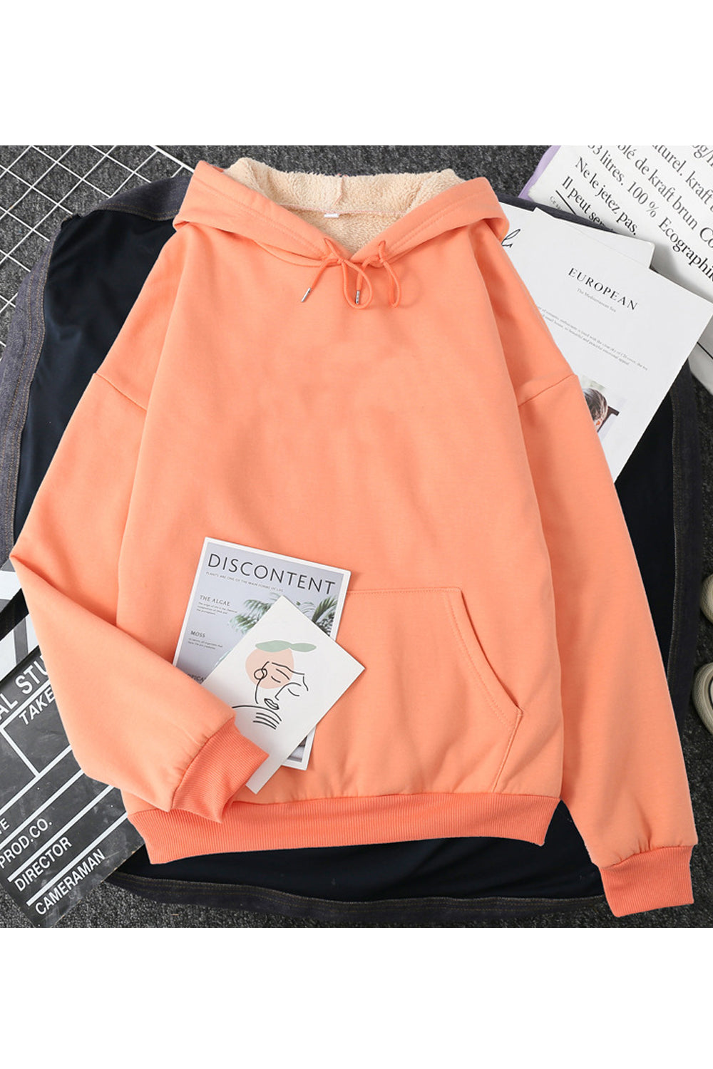 Women Fantastic Solid Colored Loose Long Sleeve Thick & Warm Winter Weekend Hoodie