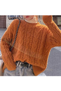 Women Lovely Knitted Long Sleeve Round Neck Warm Winter Sweater