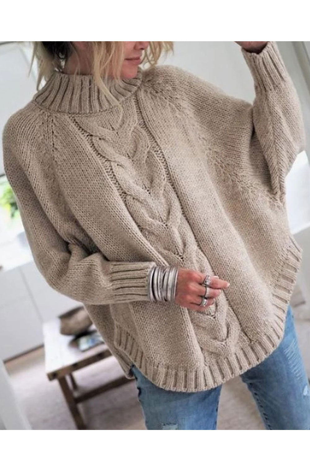 Women Amazing Warm & Thick Knitted Designed Loose Fit Superb Winter Sweater