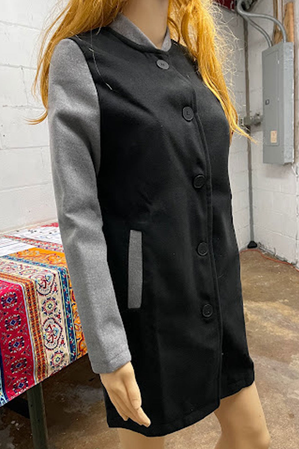 Women Above Knee Amazing Solid Colored Stand Up Collar Long Sleeve Button Closure Winter Casual Coat