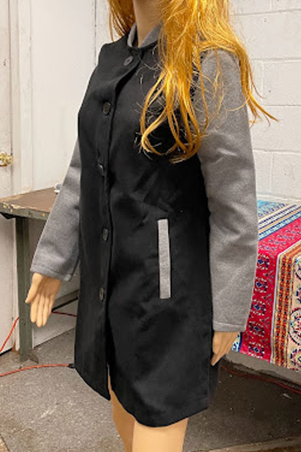 Women Above Knee Amazing Solid Colored Stand Up Collar Long Sleeve Button Closure Winter Casual Coat