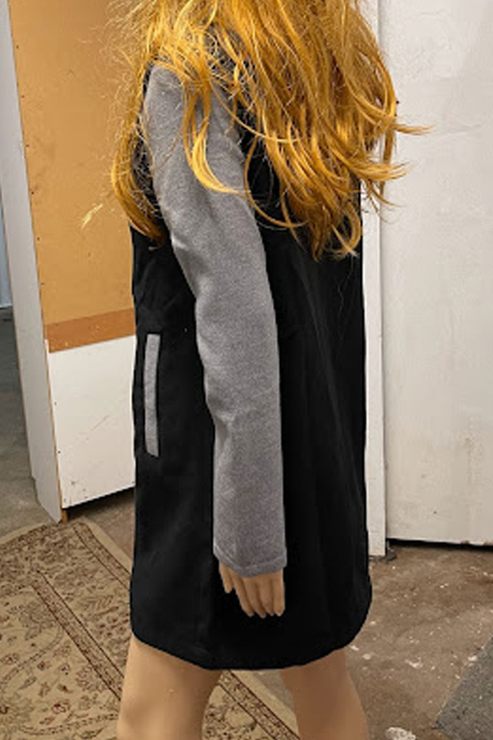Women Above Knee Amazing Solid Colored Stand Up Collar Long Sleeve Button Closure Winter Casual Coat