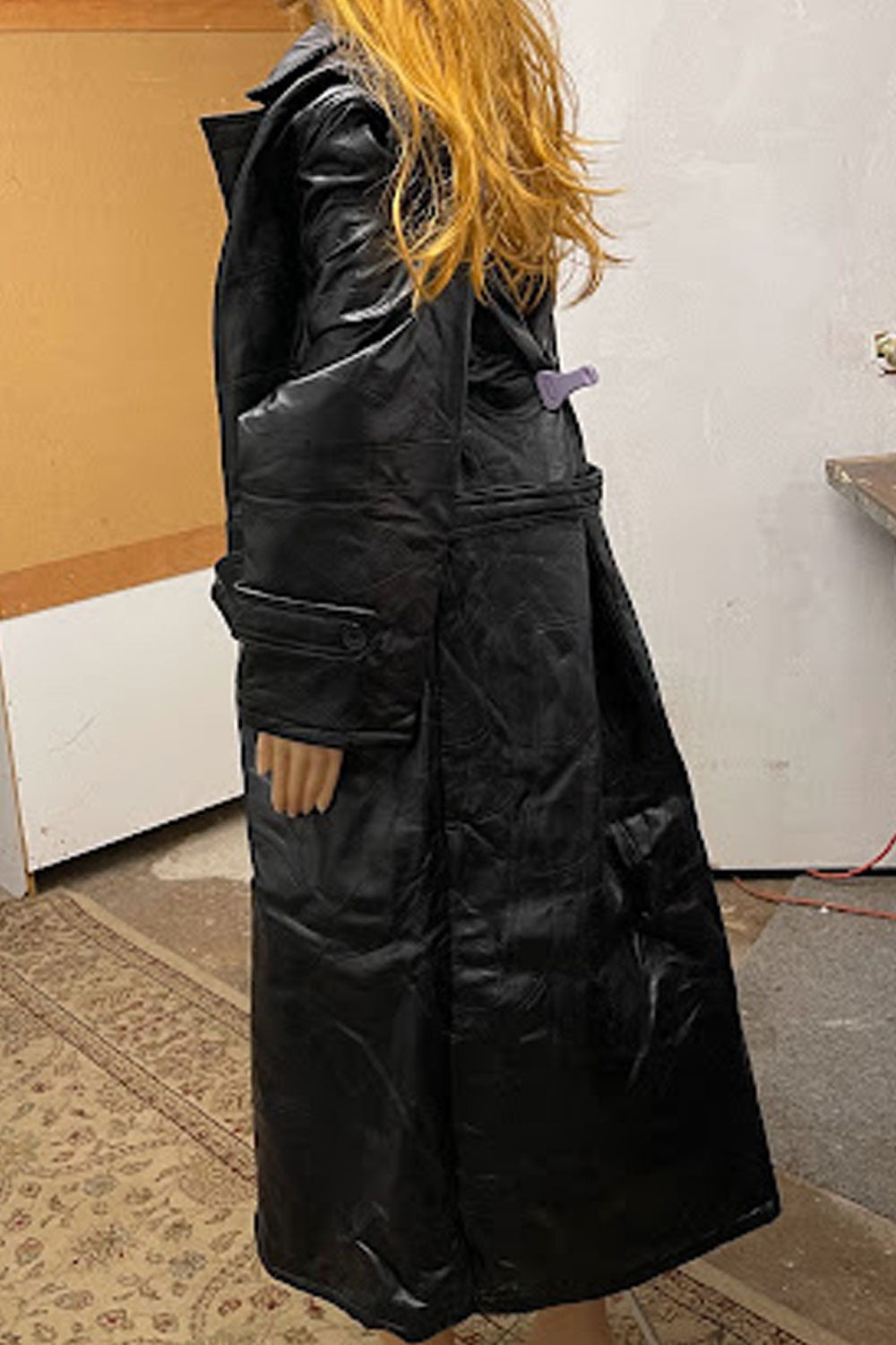 Women Comfortable Collar Neck Long Sleeve Elegent Solid Colored Knotted Waist Long Coat