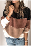 Women Super Comfy & Fashionic Stripe Pattern Loose Fit Long Sleeve Winter Warm Sweater