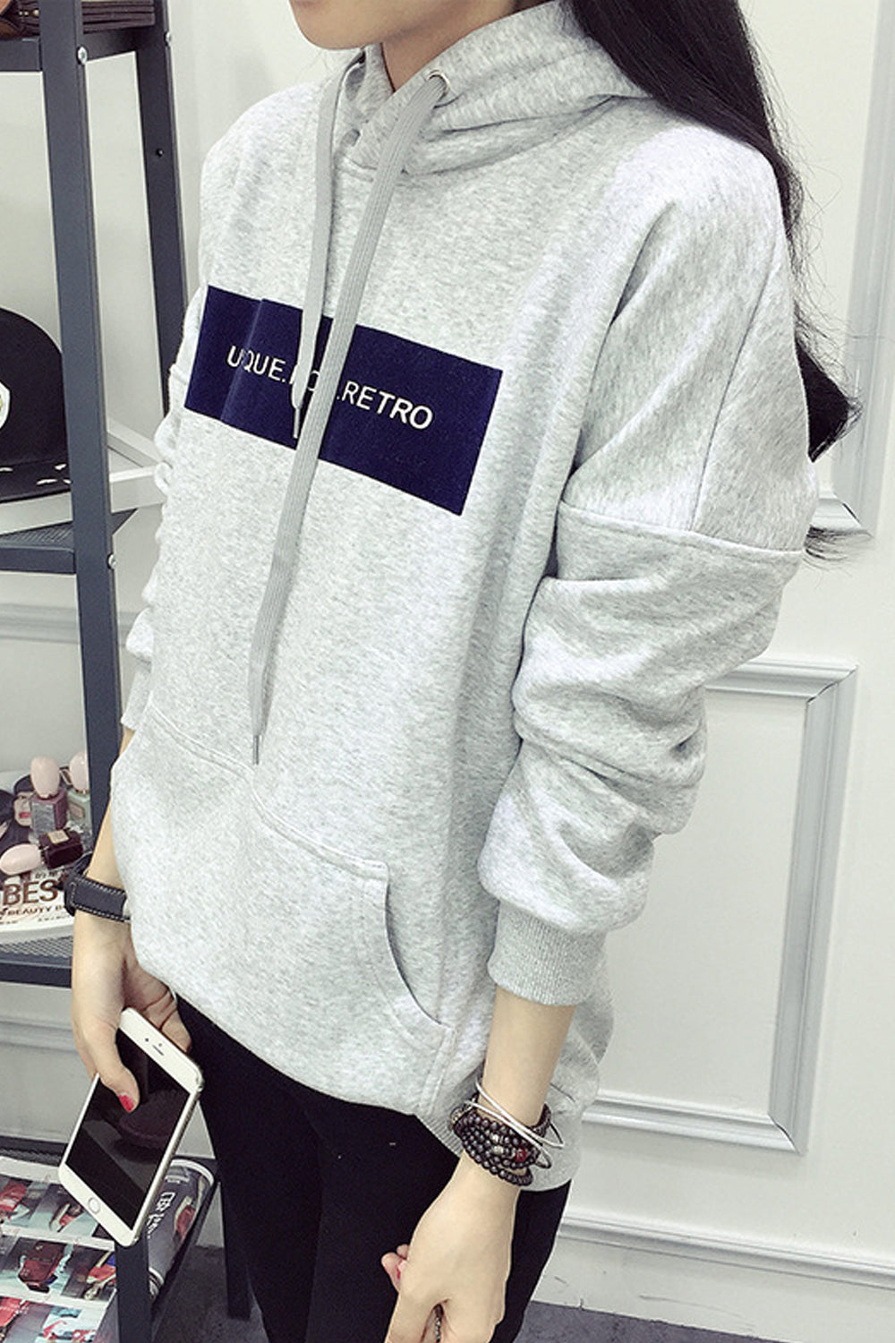 Women Classy Warm Long Sleeve Wonderful Hooded Neck Letter Pattern Winter Hoodie