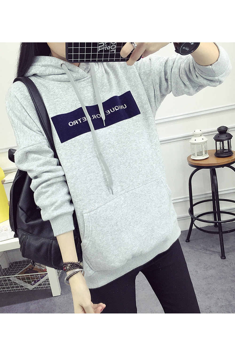 Women Classy Warm Long Sleeve Wonderful Hooded Neck Letter Pattern Winter Hoodie