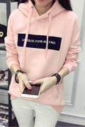 Women Classy Warm Long Sleeve Wonderful Hooded Neck Letter Pattern Winter Hoodie