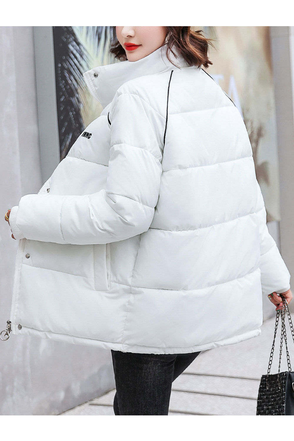 Women Stylish Regular Fit High Collar Padded Jacket