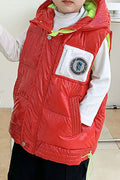 Kids Girls Fashionic Sleeveless Easily Wearable Side Pockets Warm Winter Padded Vest Style Jacket