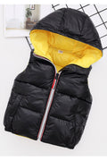 Kids Girls Cute Hooded Sleeveless Side Pockets Quick Zipper Closure Vest Padded Jacket