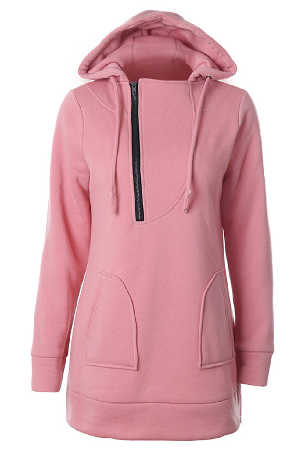 Women Attractive Designed Solid Pattern Excellent Zip Closure Winter Hoodie